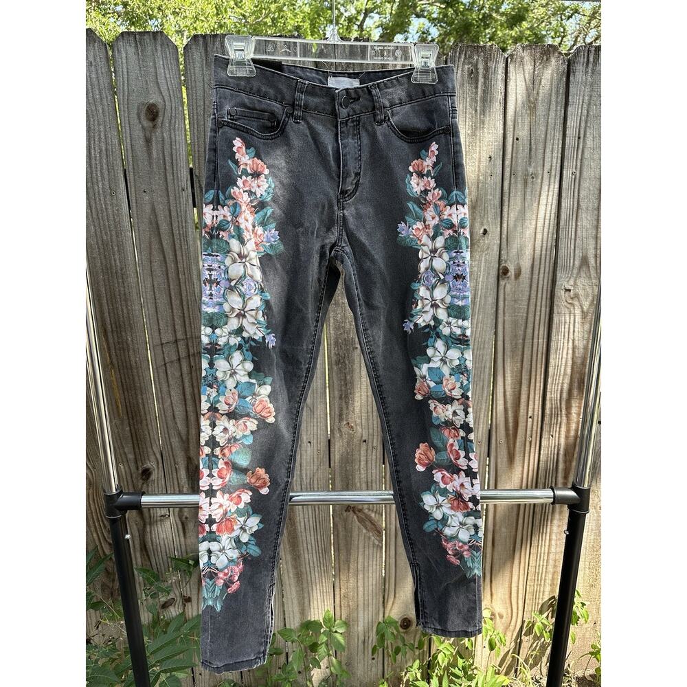 Insight Denim Floral Graphic Skinny Jeans – Size 4